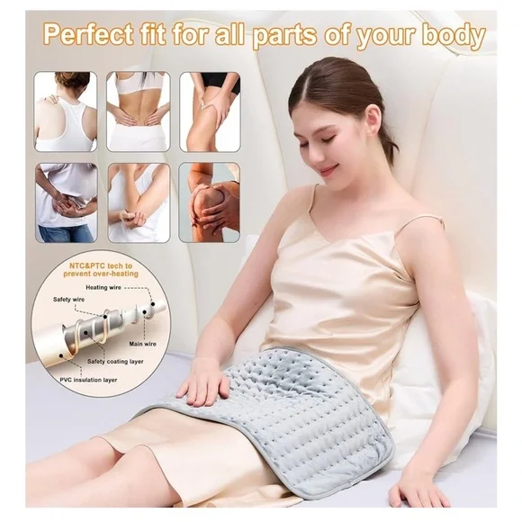 Gray Electric Heating Pad with Controller - Picture 2 of 16